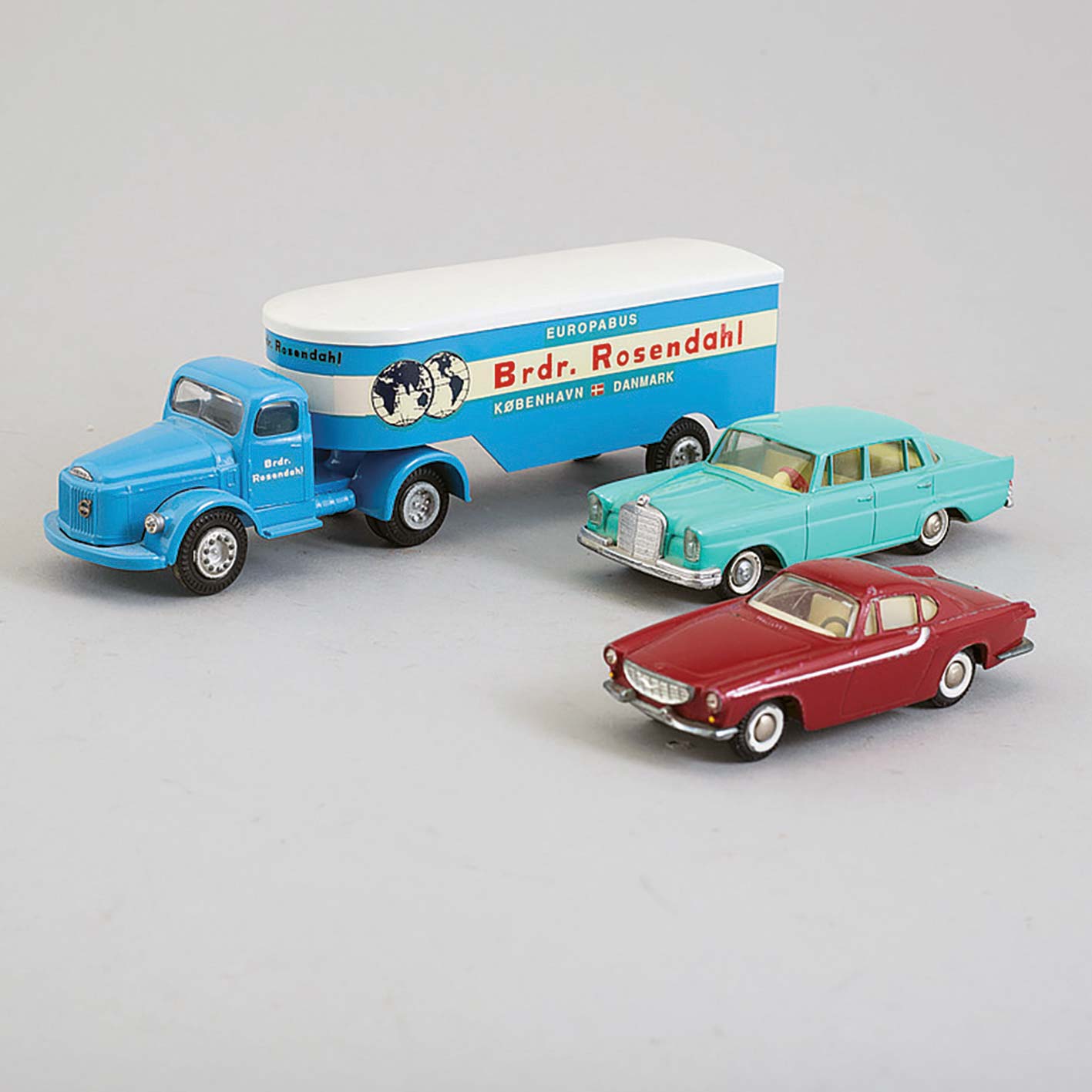 Three Tekno vehicles from the 1960s. Image: Bukowskis, Sweden.