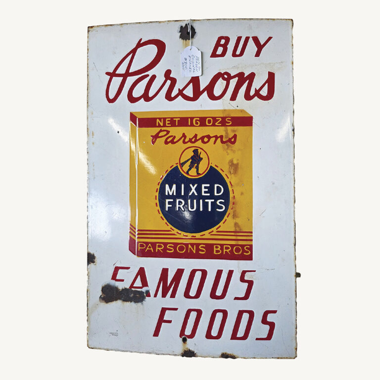 Parsons Famous Foods original enamel sign
