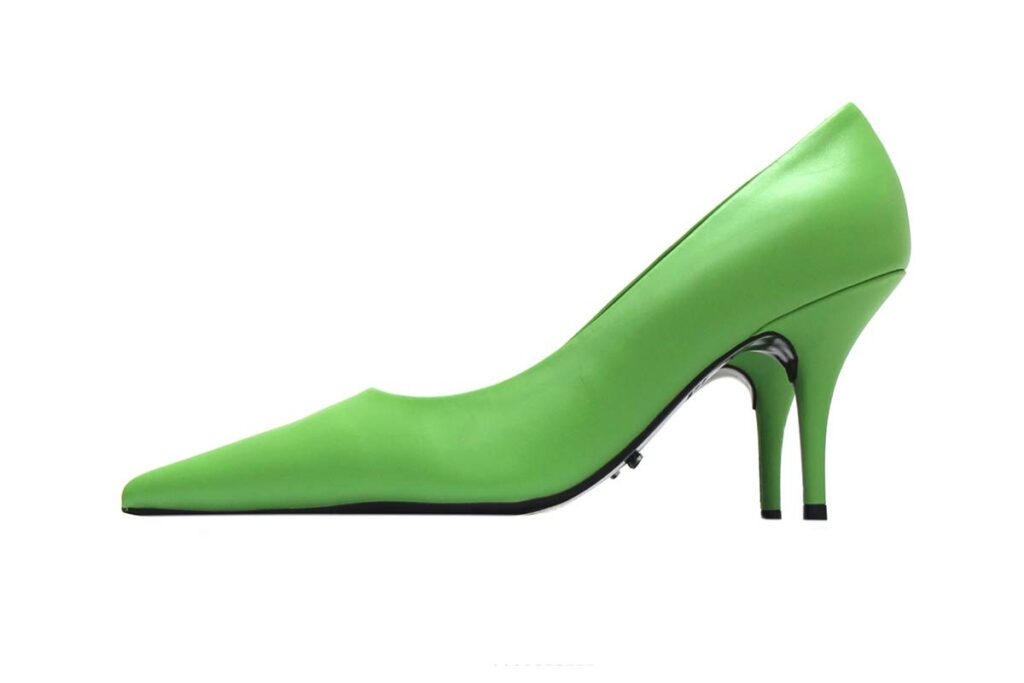 Tony Bianco lime green nappa leather high heels with a pointed toe Theodore Bruce auction to 21st August