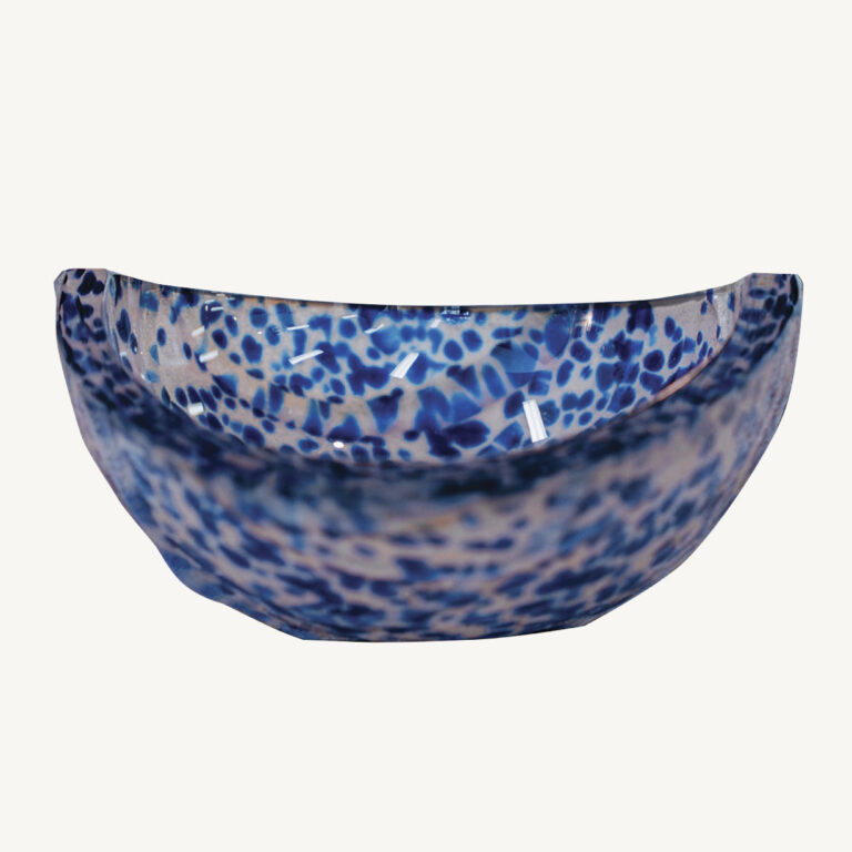 Kosta Confetti cobalt blue glass dish