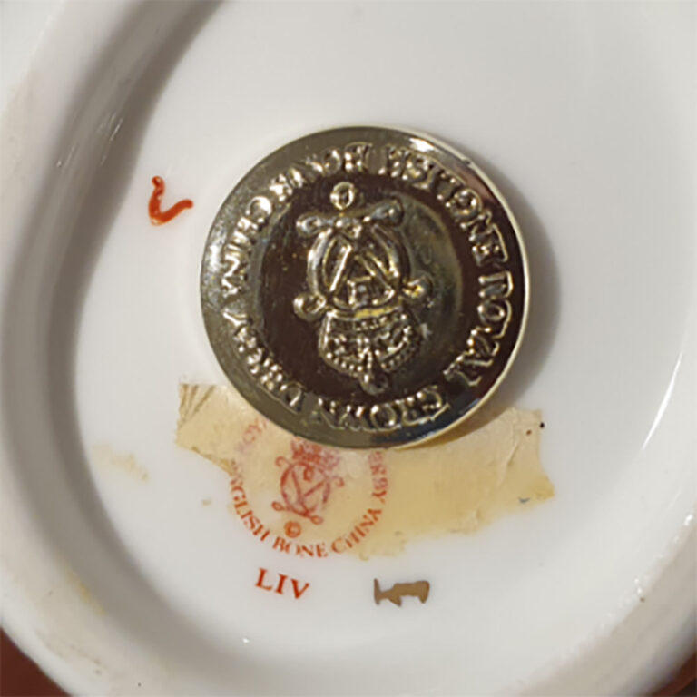 22ct gold and porcelain Royal Crown Derby Sleeping Dormouse