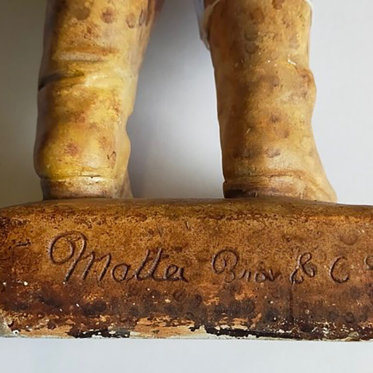 Plaster statue of a boy ‘Like Papa’ by Mattei Bros & Co of Melbourne