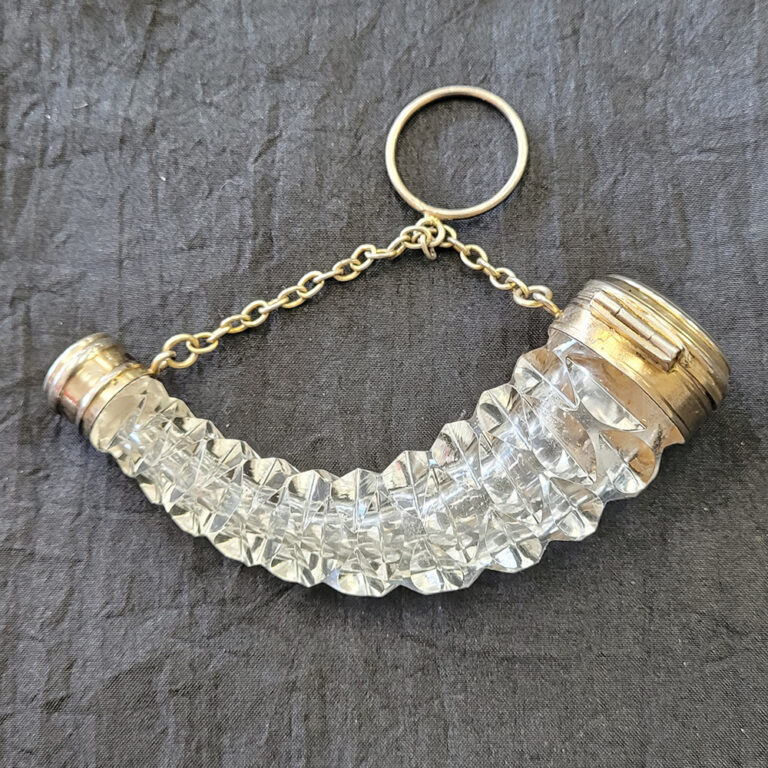 cut glass and silver plate scent bottle
