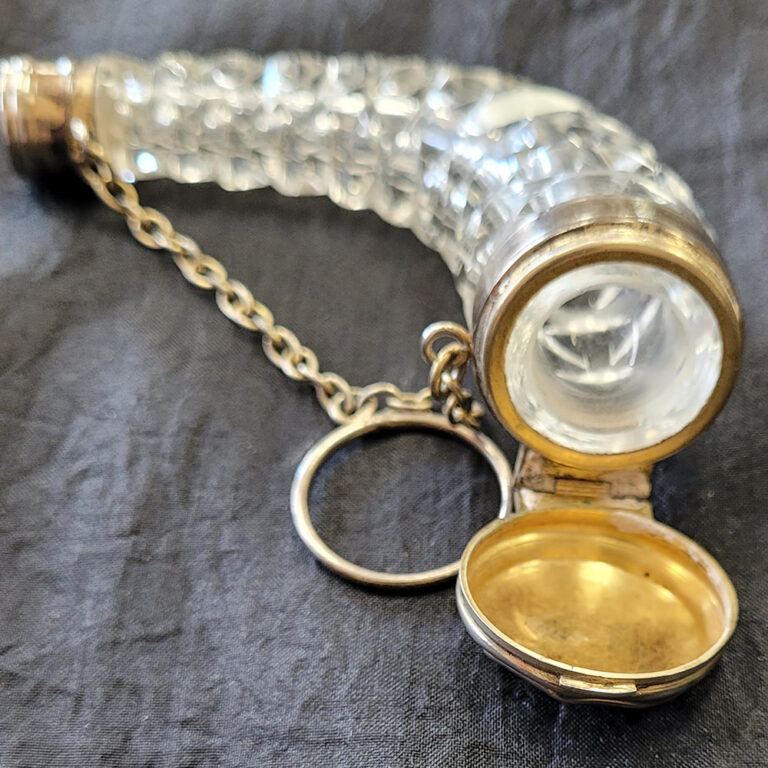 cut glass and silver plate scent bottle
