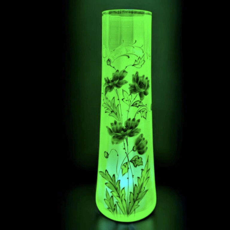 Victorian uranium glass vase