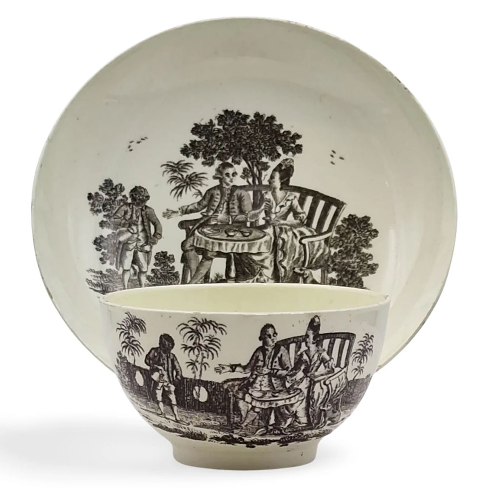 fine pair of tea-bowls and saucers England c.1780