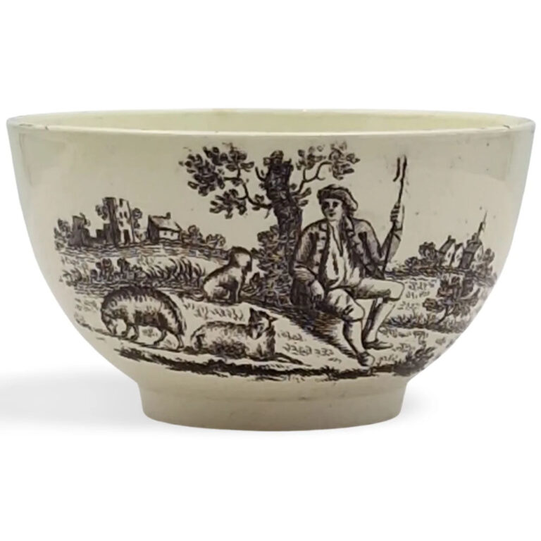 fine pair of tea-bowls and saucers England c.1780
