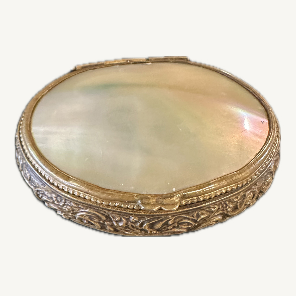 Antique French mother-of-pearl snuff box