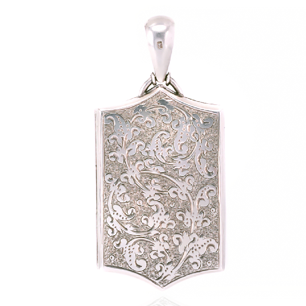 hand engraved antique locket, Birmingham 1880