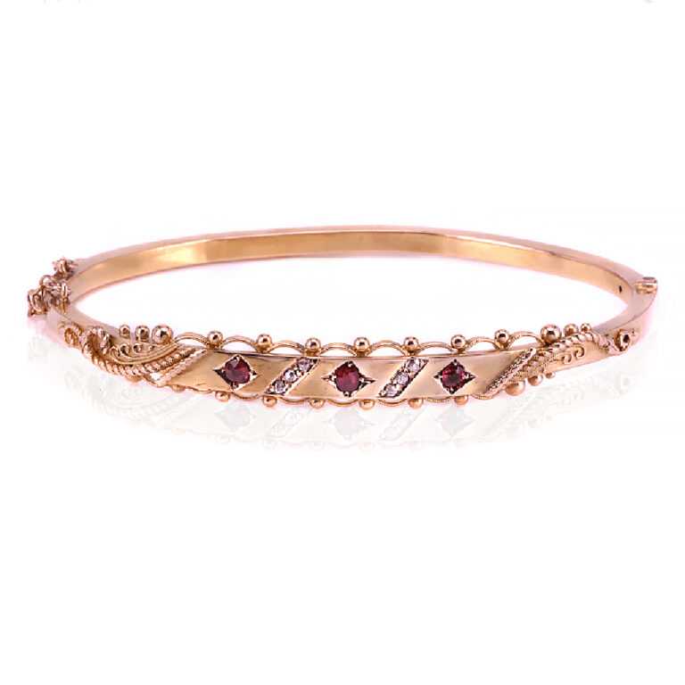 antique ruby and diamond bangle c.1910