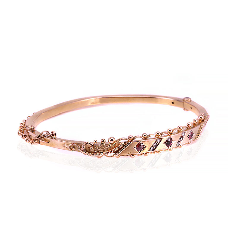 antique ruby and diamond bangle c.1910