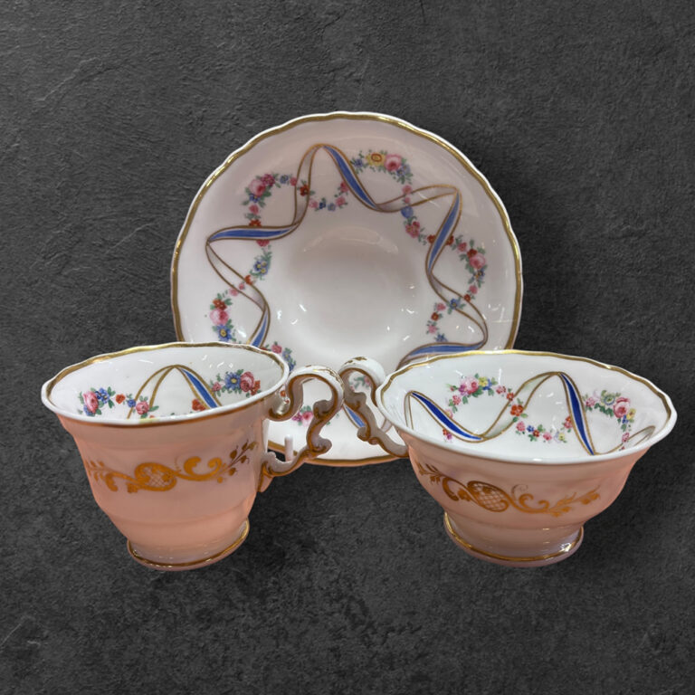 Hand painted Copeland & Garrett porcelain trio