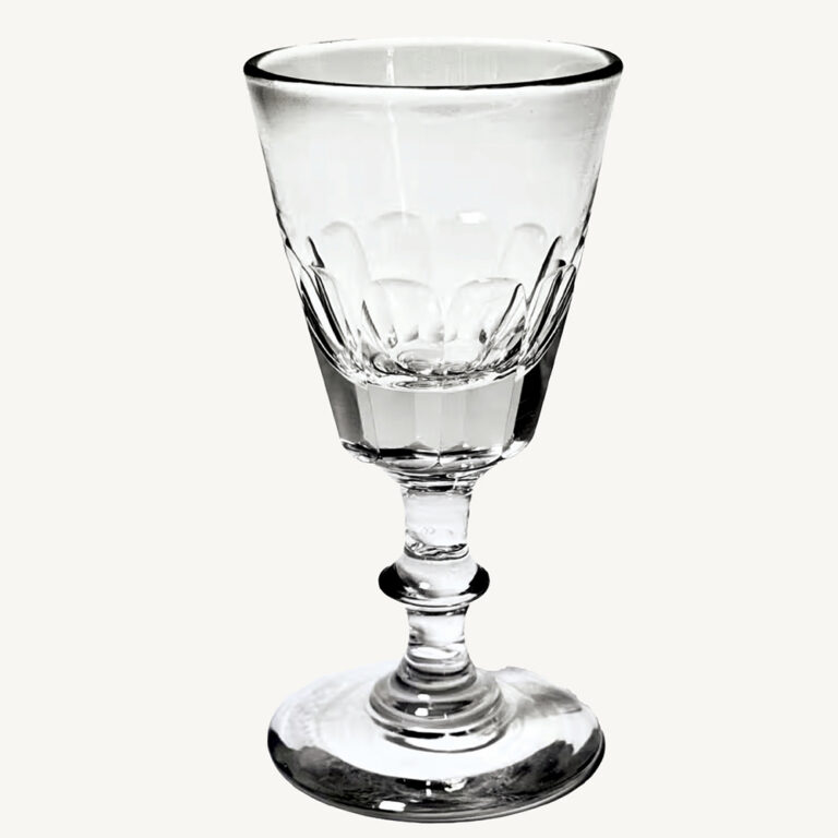 Late Georgian glass of small size, with faceted sides, single knop