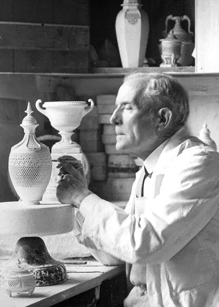 George Owen in his workshop for Royal Worcester