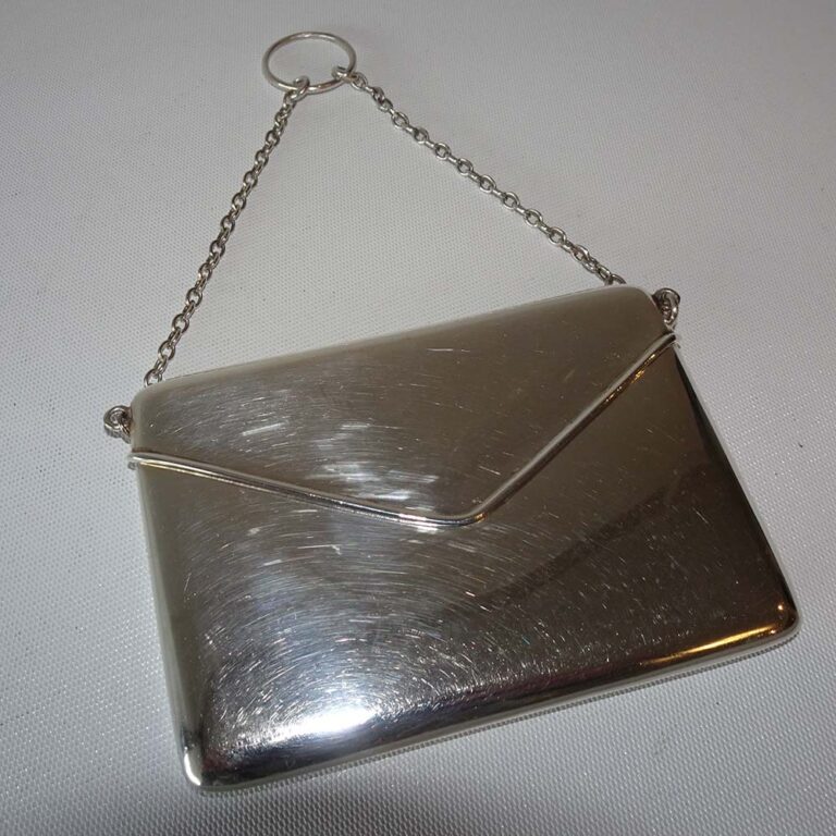 Sterling Silver Card Purse by Walker & Hall 1914 at Marple Antiques
