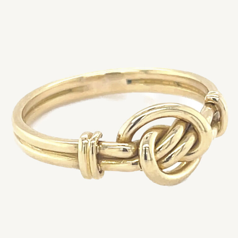 Victorian 18ct yellow gold lover’s knot ring c.1897