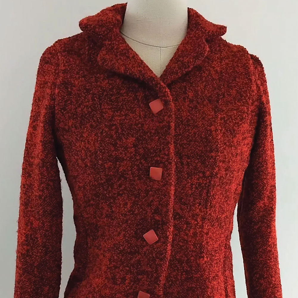 vintage 1940s/50s red wool winter jacket