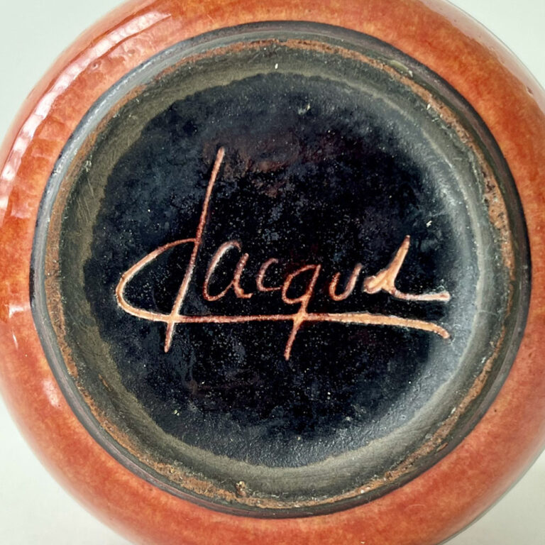 Art Deco ceramic vase signed Jacquet