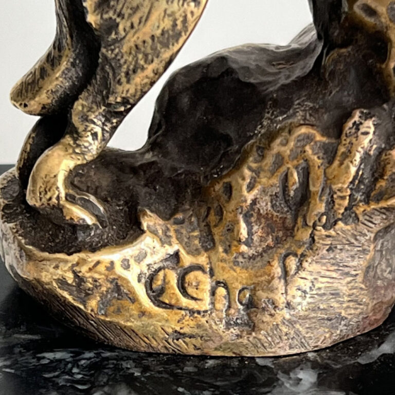Bronze Art Déco car mascot modelled as a Belgian Shepherd