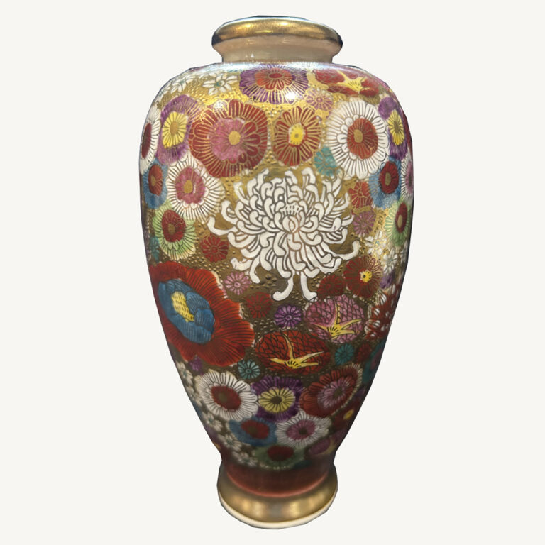 Japanese Satsuma floral vase c.1920.