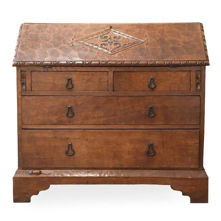 mouseman carved oak bureau