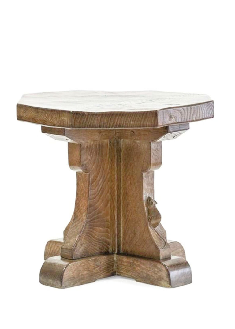 mouseman carved small table
