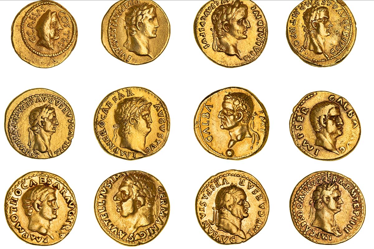 The twelve caesars in gold at Noble numismatics auction Sale 140