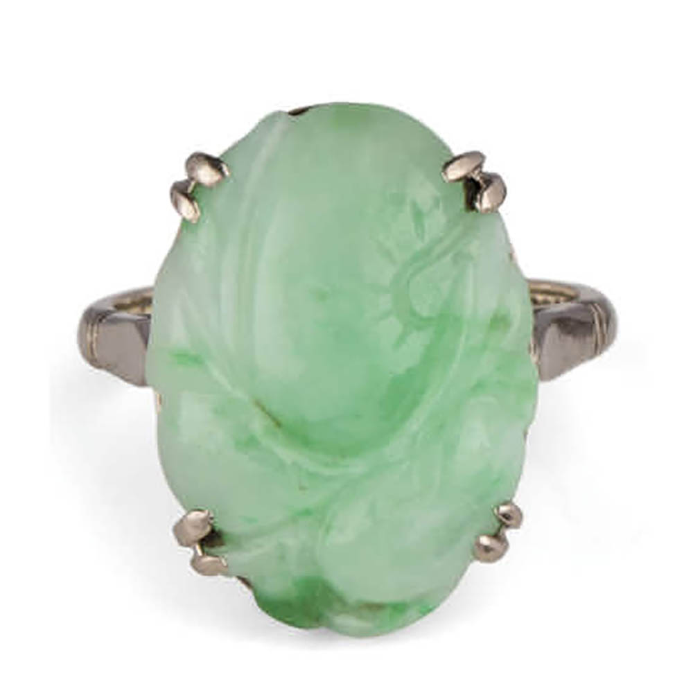Art Deco jade ring