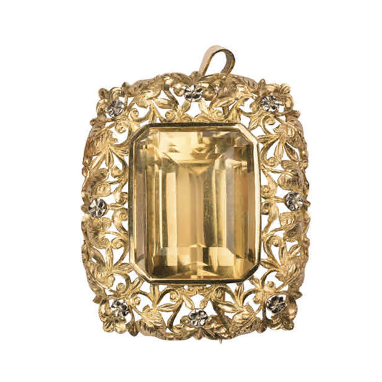 Edwardian brooch/pendant with citrine