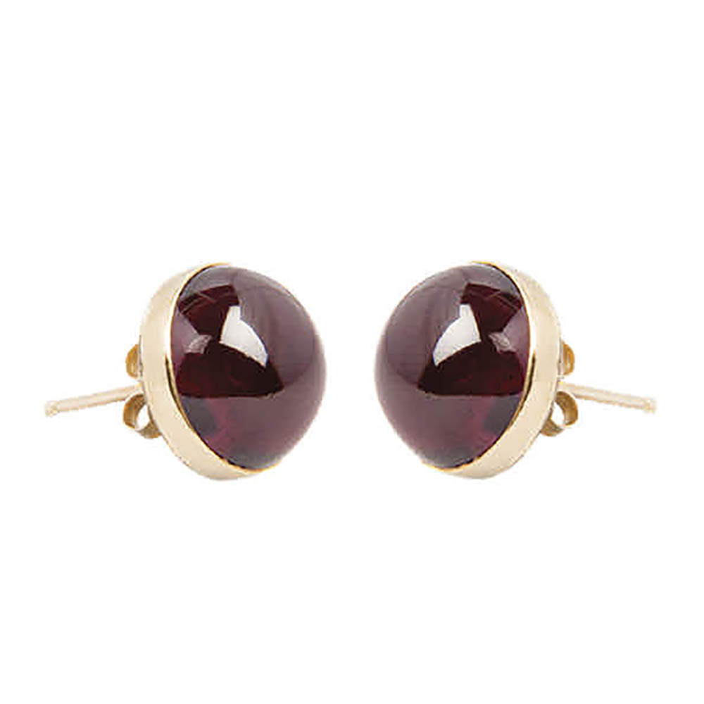 Pair earrings in 15ct gold with garnet
