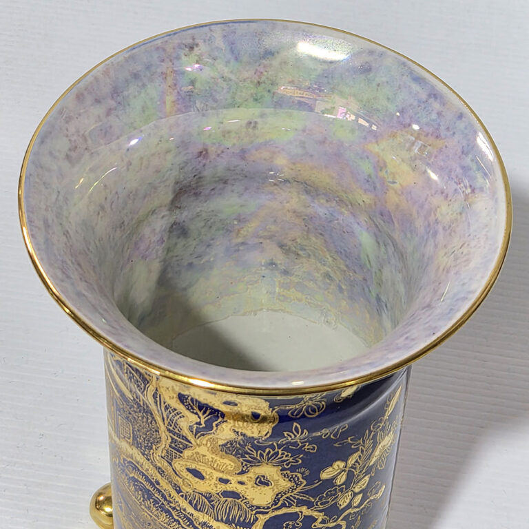 pair of porcelain Wilton Ware bleu royal vases