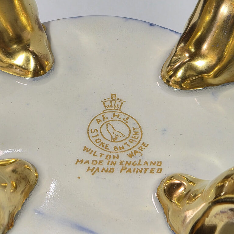 pair of porcelain Wilton Ware bleu royal vases