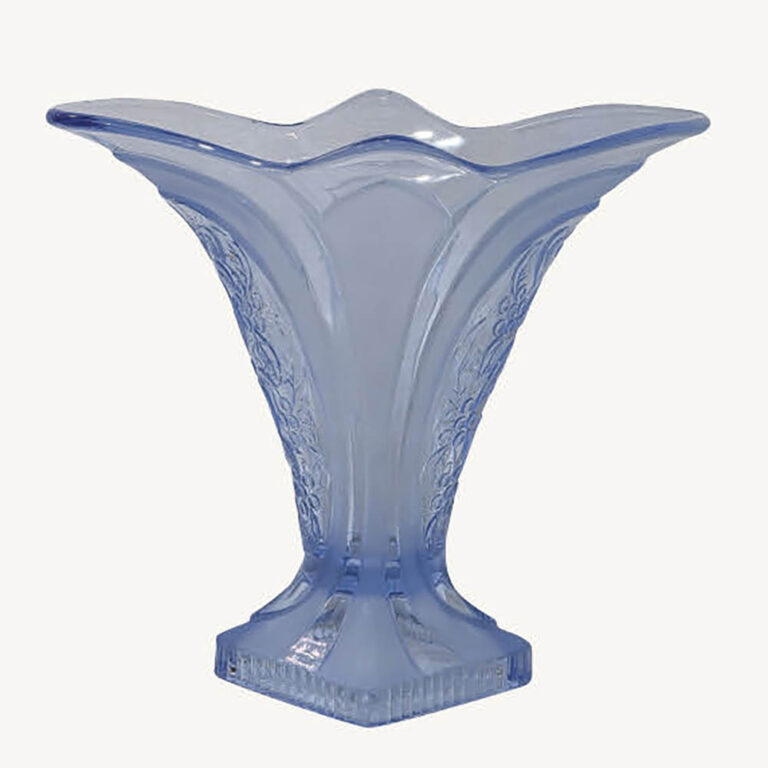 Art Deco blue glass vase by Walther & Sohne