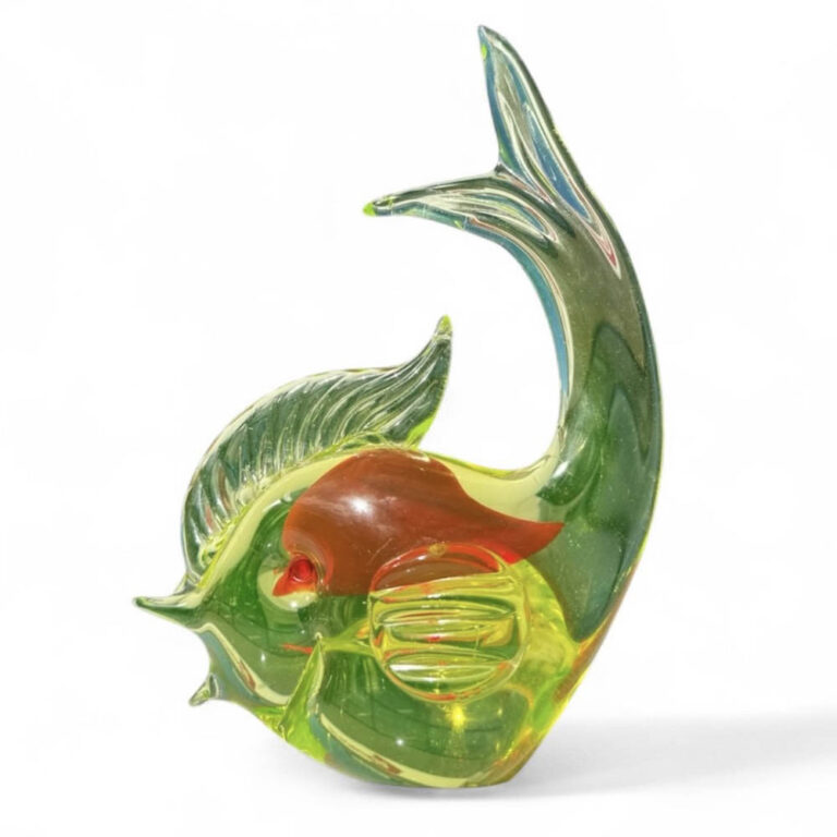 Murano uranium glass fish sculpture