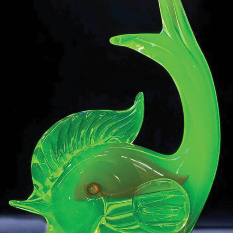 Murano uranium glass fish sculpture