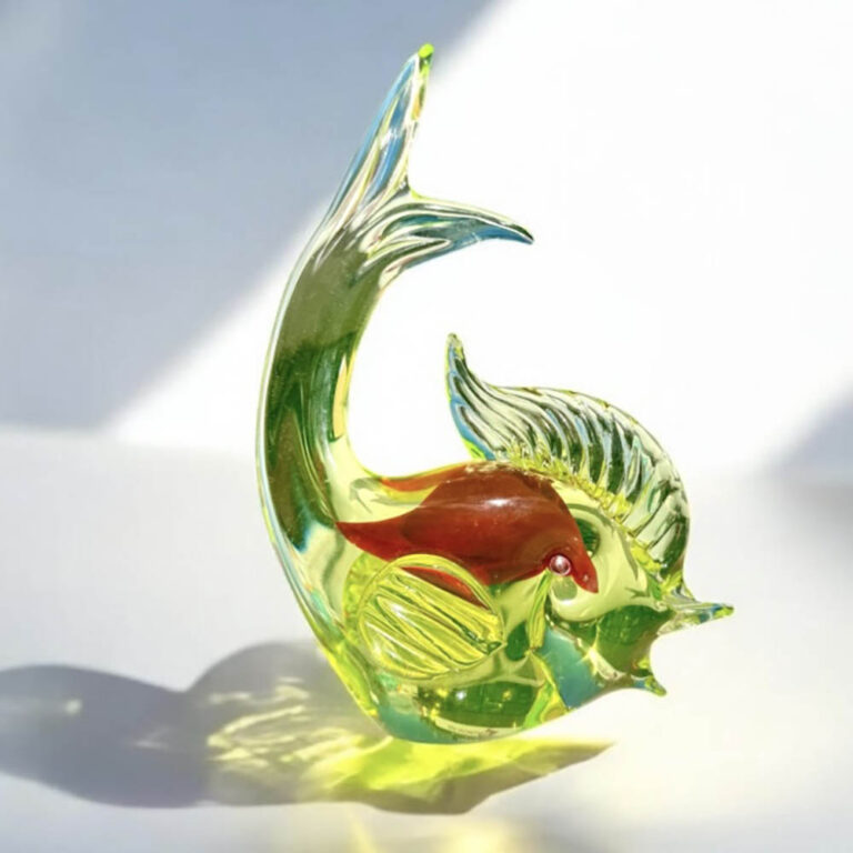 Murano uranium glass fish sculpture