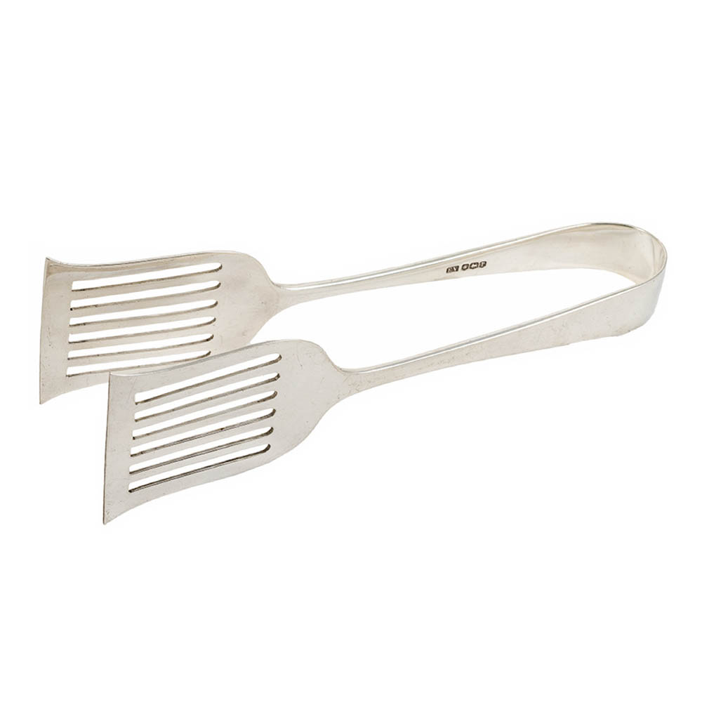 George V sterling silver tongs
