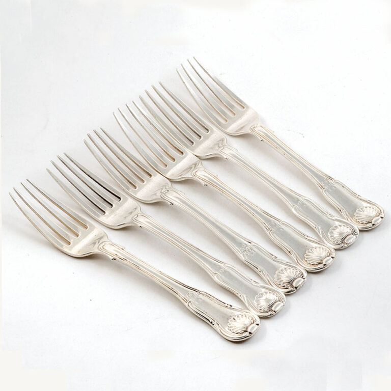 Set of 6 George III sterling silver entree forks