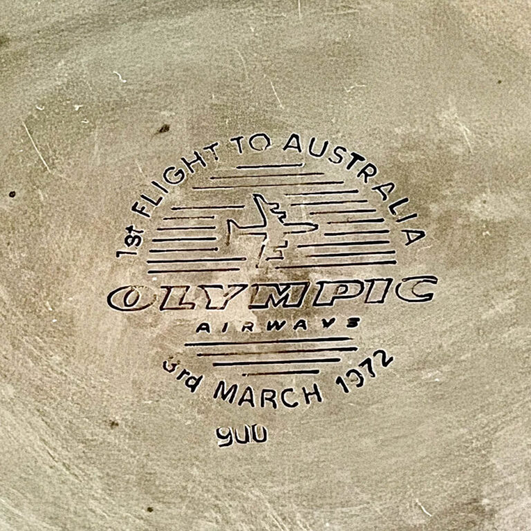 Commemorative silver bowl for Olympic Airways