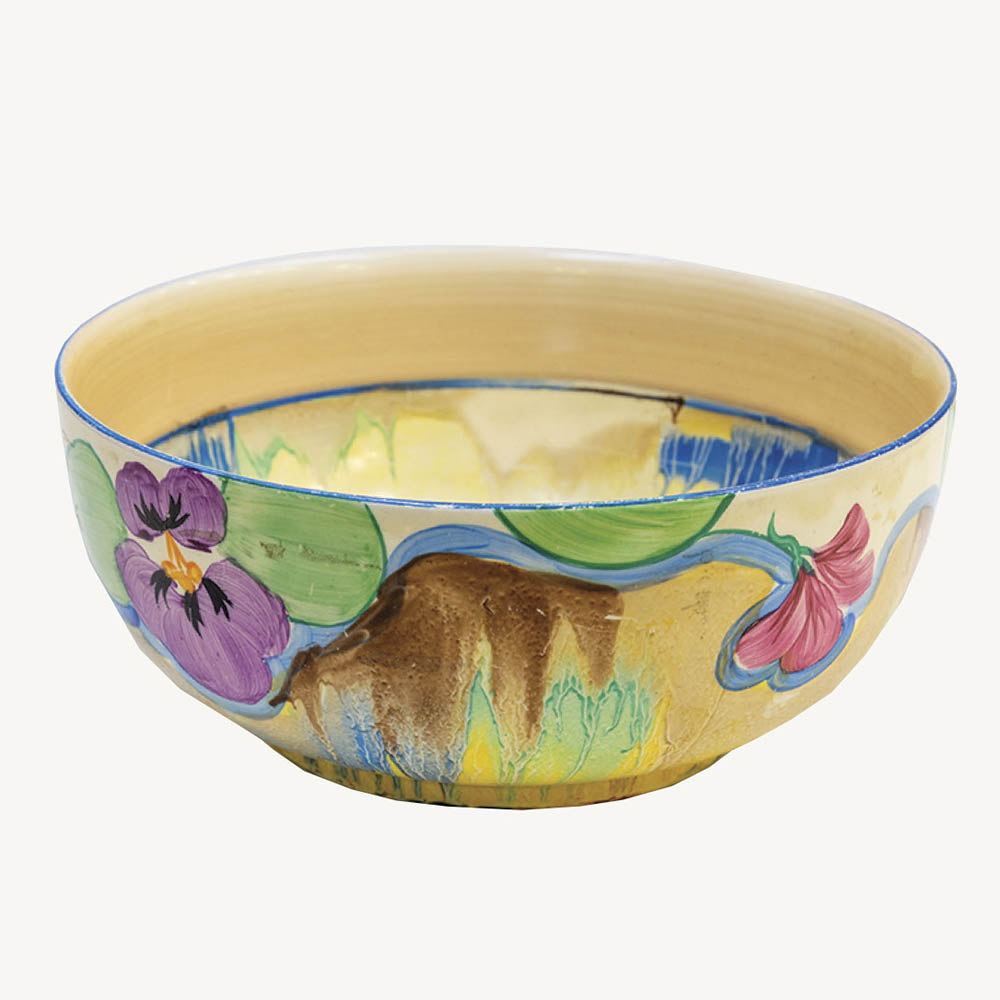 Clarice Cliff Delicia Pansy bowl
