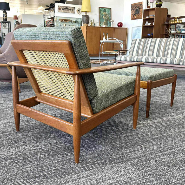 1960s Parker teak armchair and footstool
