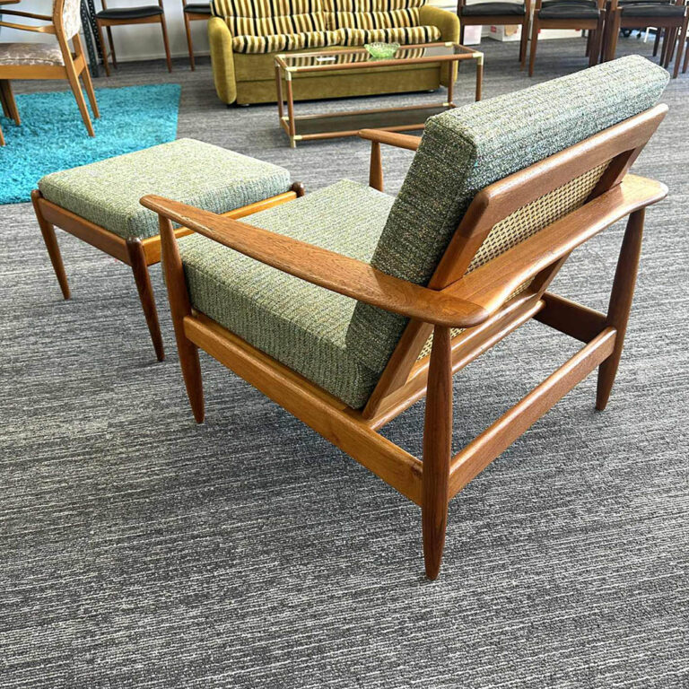 1960s Parker teak armchair and footstool