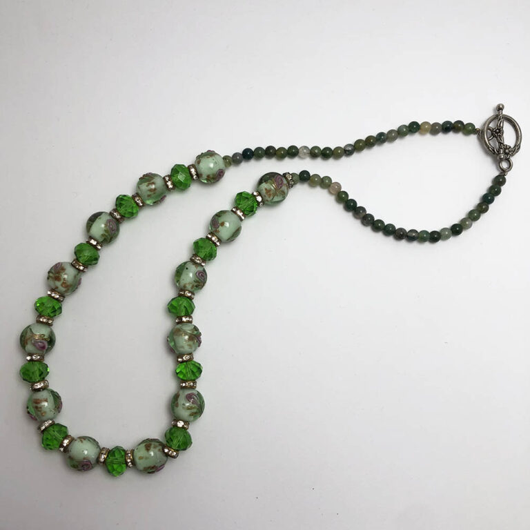 Murano style glass bead necklace