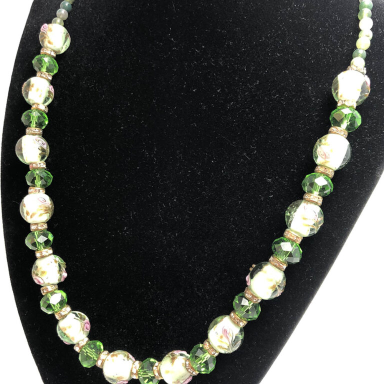 Murano style glass bead necklace