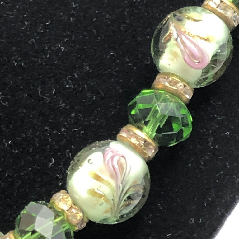 Murano style glass bead necklace