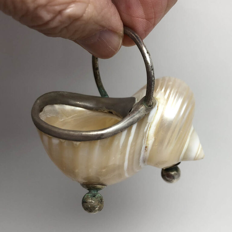 Pair natural shell salt dishes