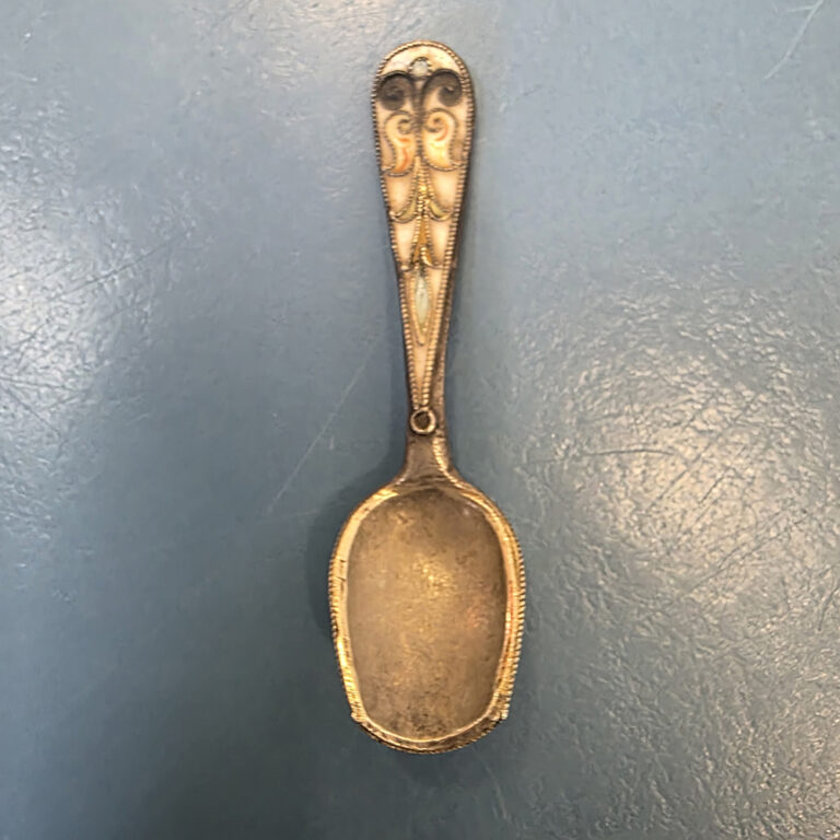 Imperial Russian silver and enamel salts and spoons