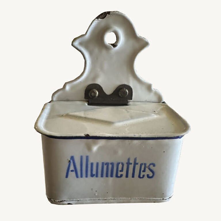 Antique French enamel match holder