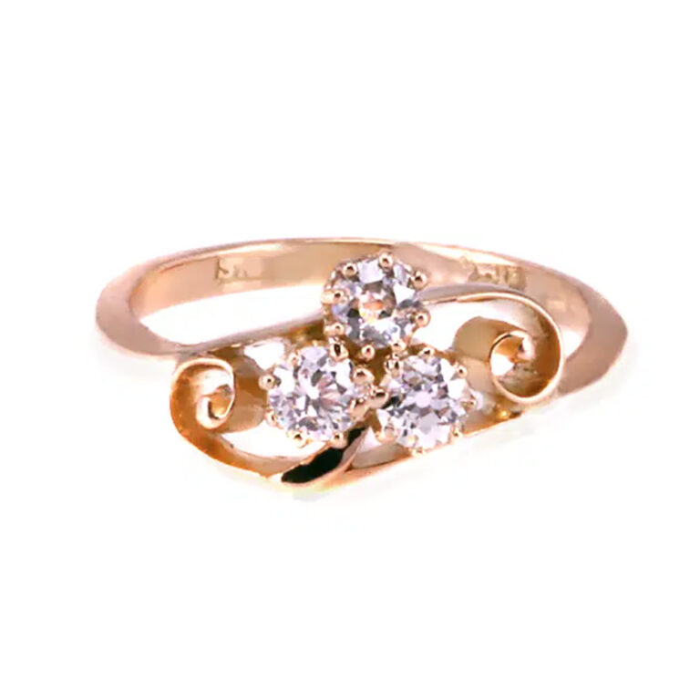 Antique trefoil diamond ring