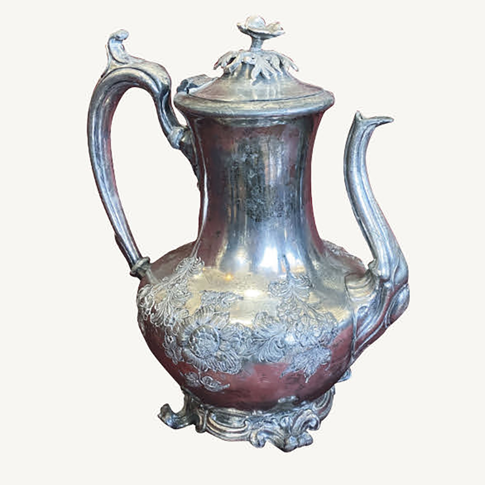 Silver-plated coffee pot